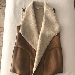 Suede Sherpa vest